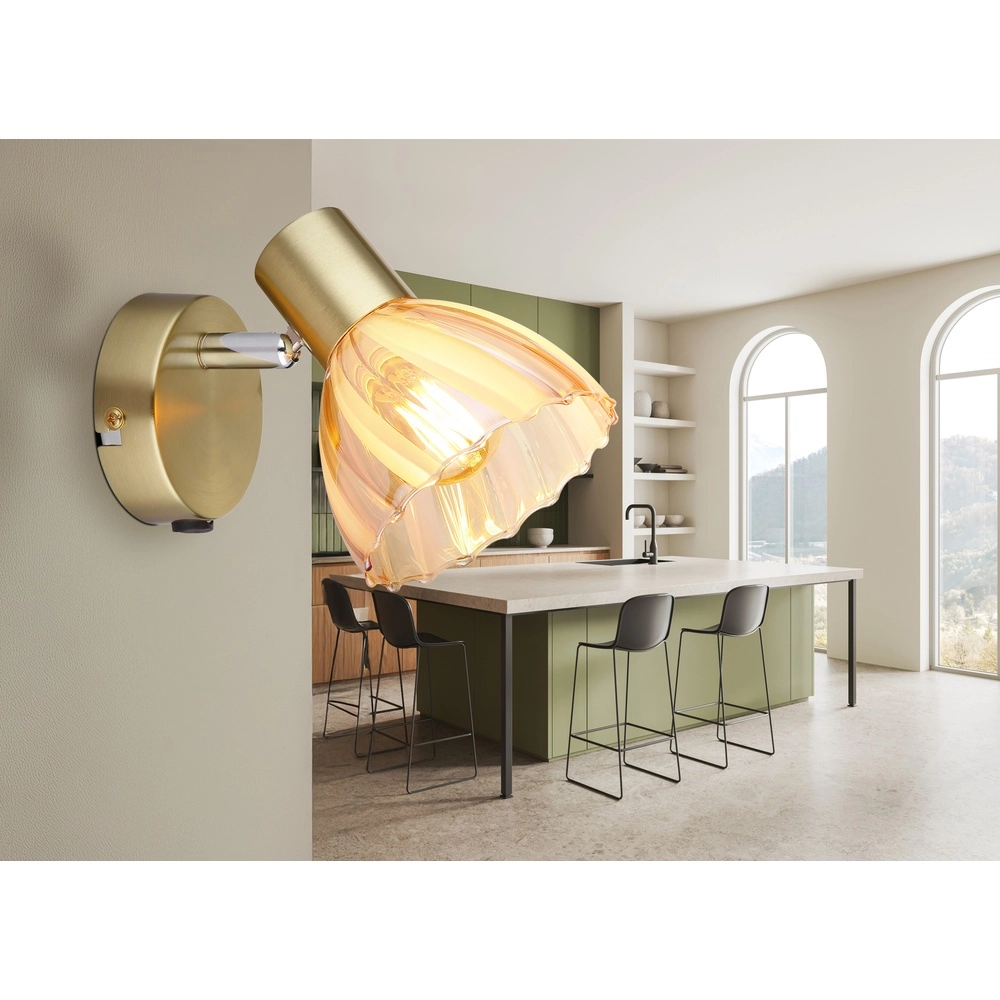 Wandlamp Zachery goud Globo 9007371531493