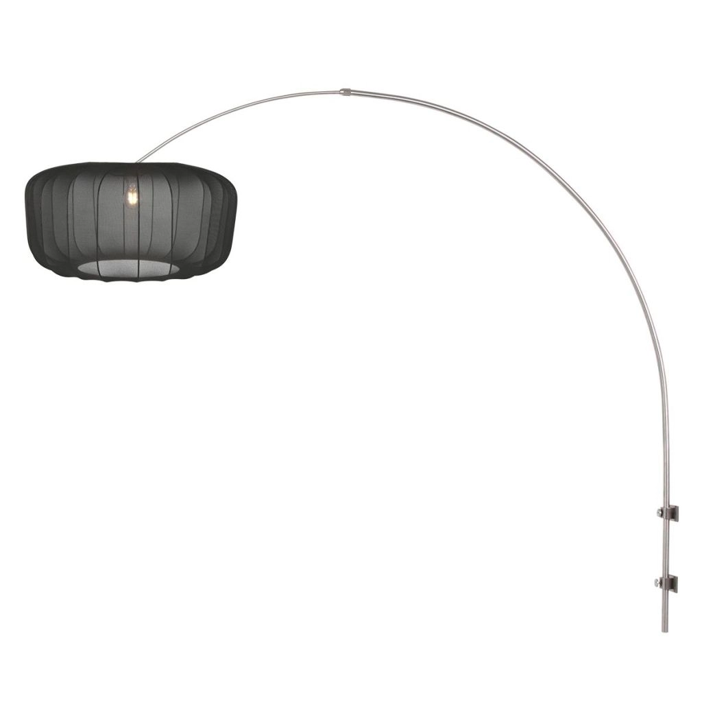 Wandlamp Vela Lino metaal grijs met zwarte kap Steinhauer 8712746181975