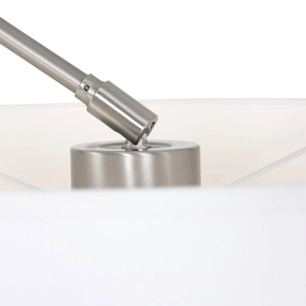 Vloerlamp Gramineus 165cm grijs met effen witte kap Steinhauer 8712746093735