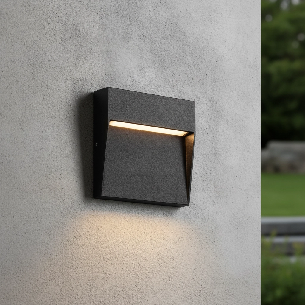 Vierkante wandlamp Toby design zwart