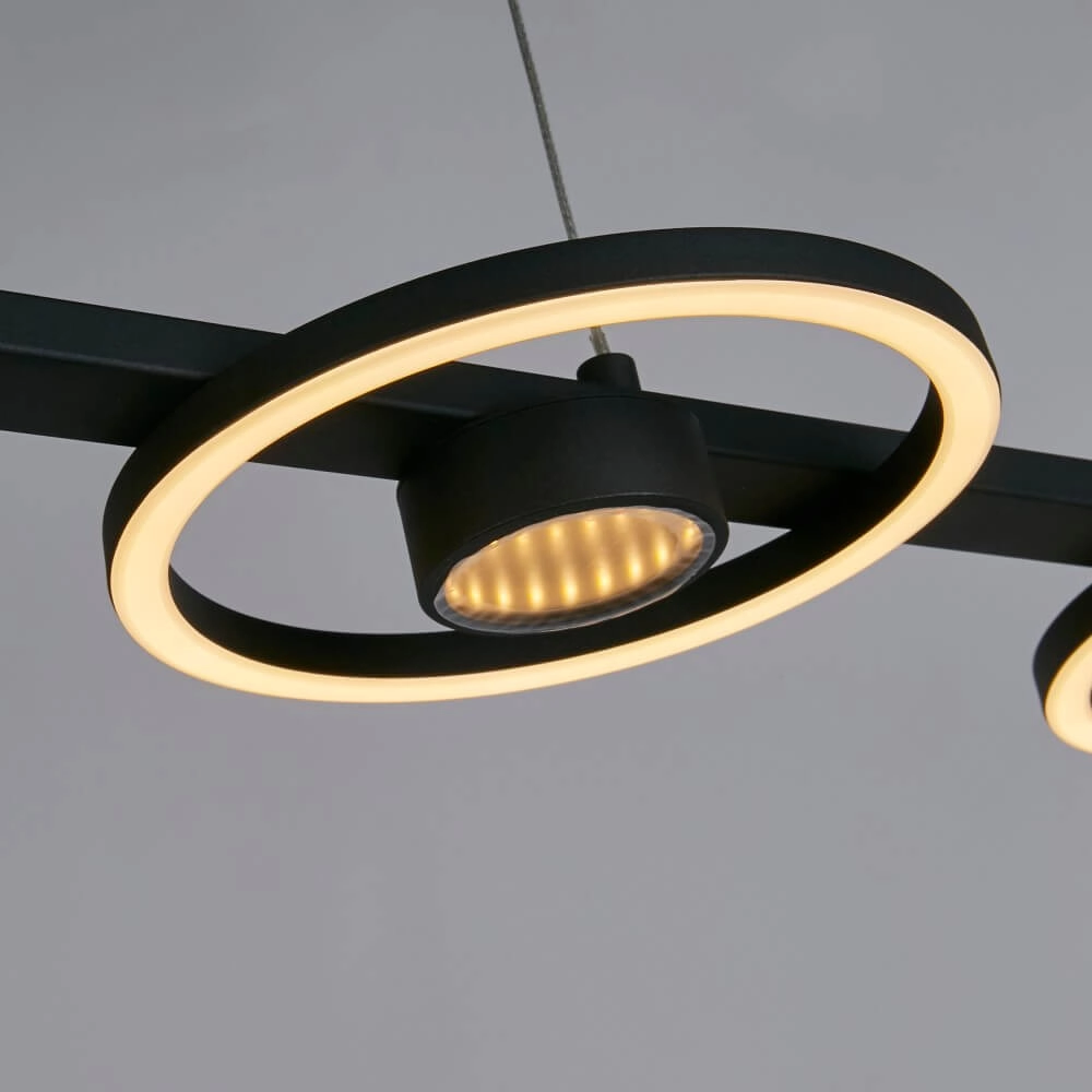 4-lichts moderne hanglamp Space zwart Searchlight 5053423274454