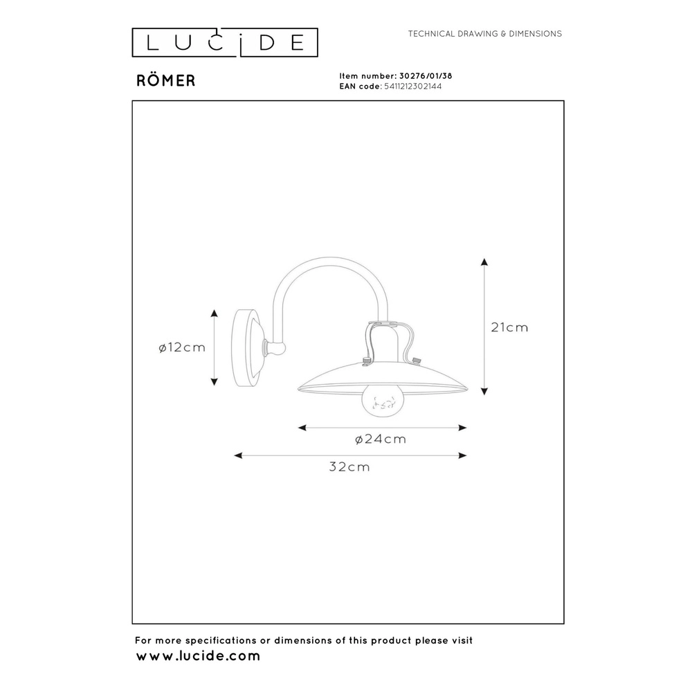 Klassieke wandlamp RÃ¶mer beige Lucide 5411212302144