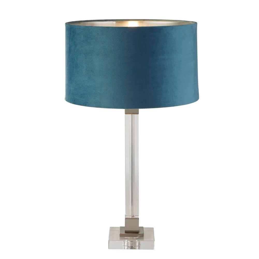 Design tafellamp Scarborough goud met blauwe kap Searchlight 5053423257150