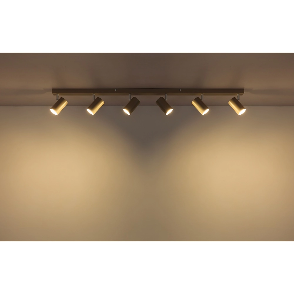 6-lichts plafondlamp Robby zand bruin Globo 9007371575442