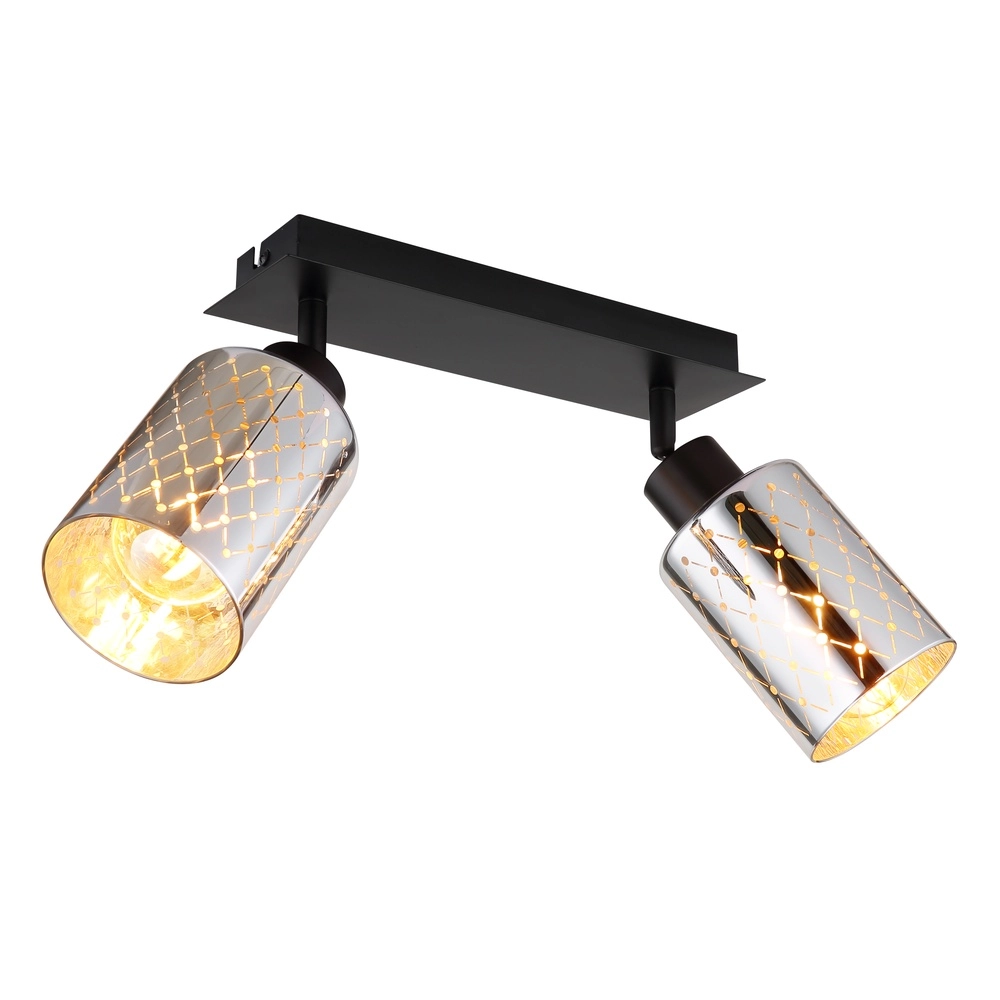 Design plafondlamp Alonso 2-lichts zwart