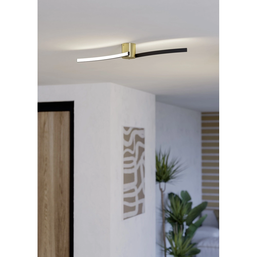 Slanke led plafondlamp Aieta 72cm - zwart met goud Eglo 9008606316090