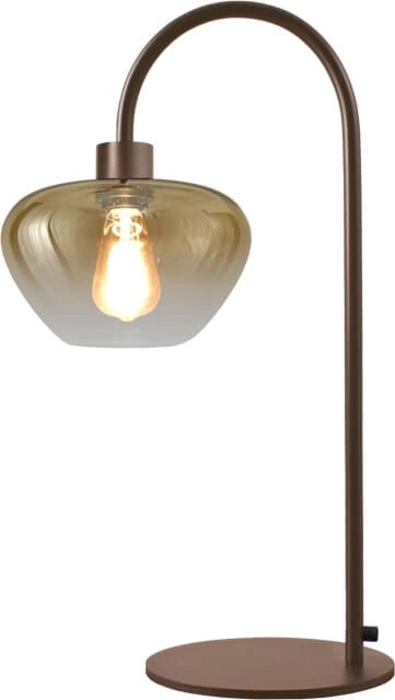 Tafellamp Genua bruin met goud glas 61cm