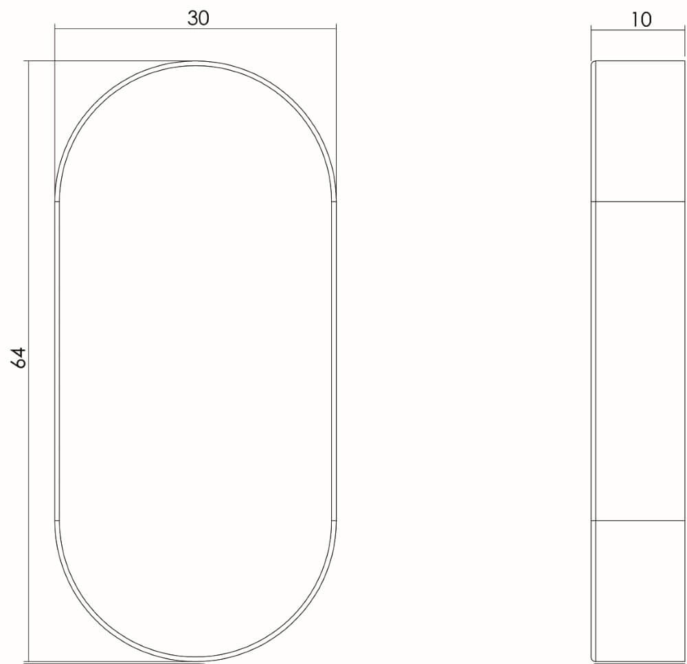 Ovaal rozet Tira verdekt RVS 10mm Intersteel 8714186047644