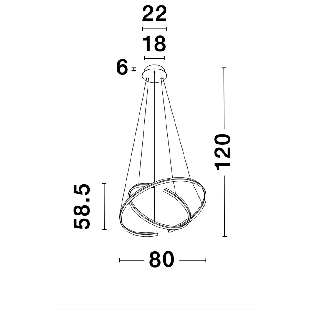 Zwarte hanglamp Torrente rond Lyora 5212017419620