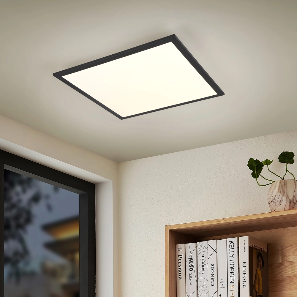 Plafonniere Beta vierkant 29,5cm zwart Trio 4017807600728