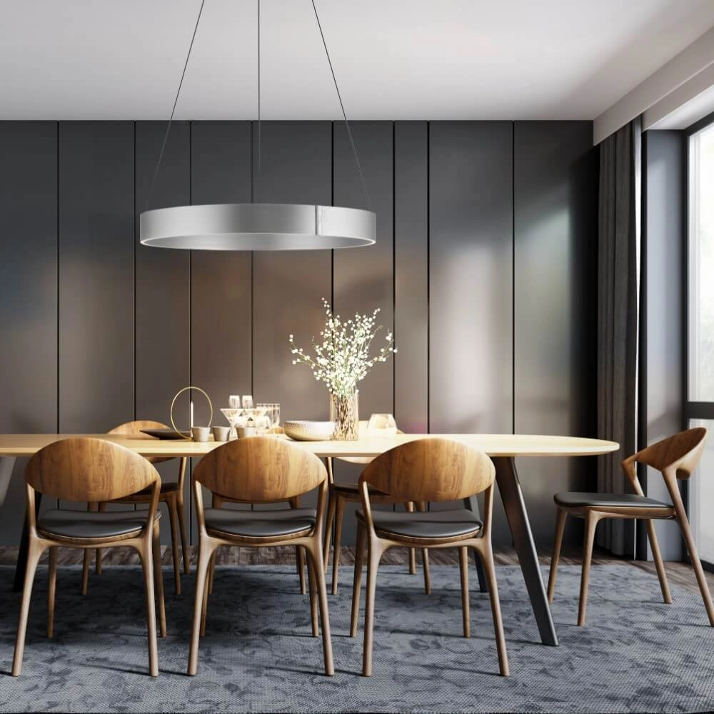 Ronde hanglamp Pure E-Clipse aluminium Ø 70cm Paul Neuhaus 4012248372364