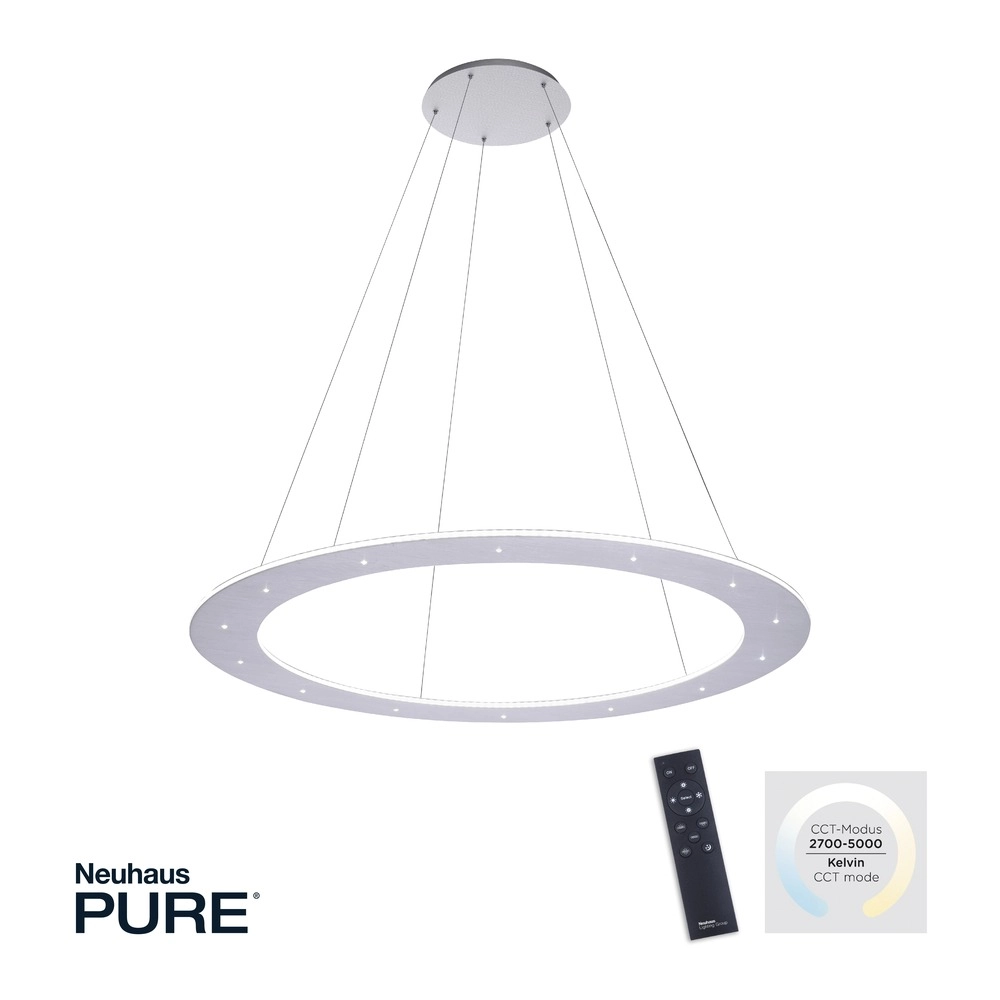 Led hanglamp Pure Cosmo geborsteld metaal - Ø 75cm Paul Neuhaus 4012248350751