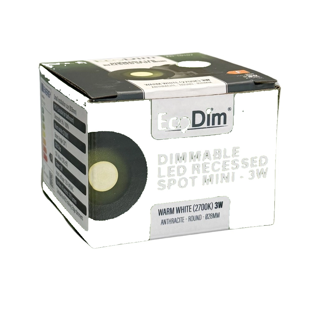 Led Mini inbouwspot 3W antraciet Lyora 8719322376411