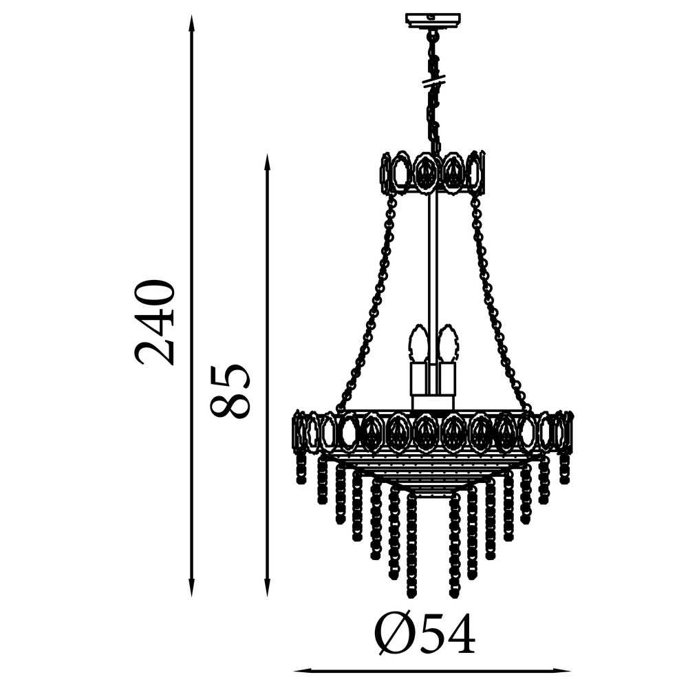 Kroonluchter Louis goud Ø 54cm Searchlight 5053423274614