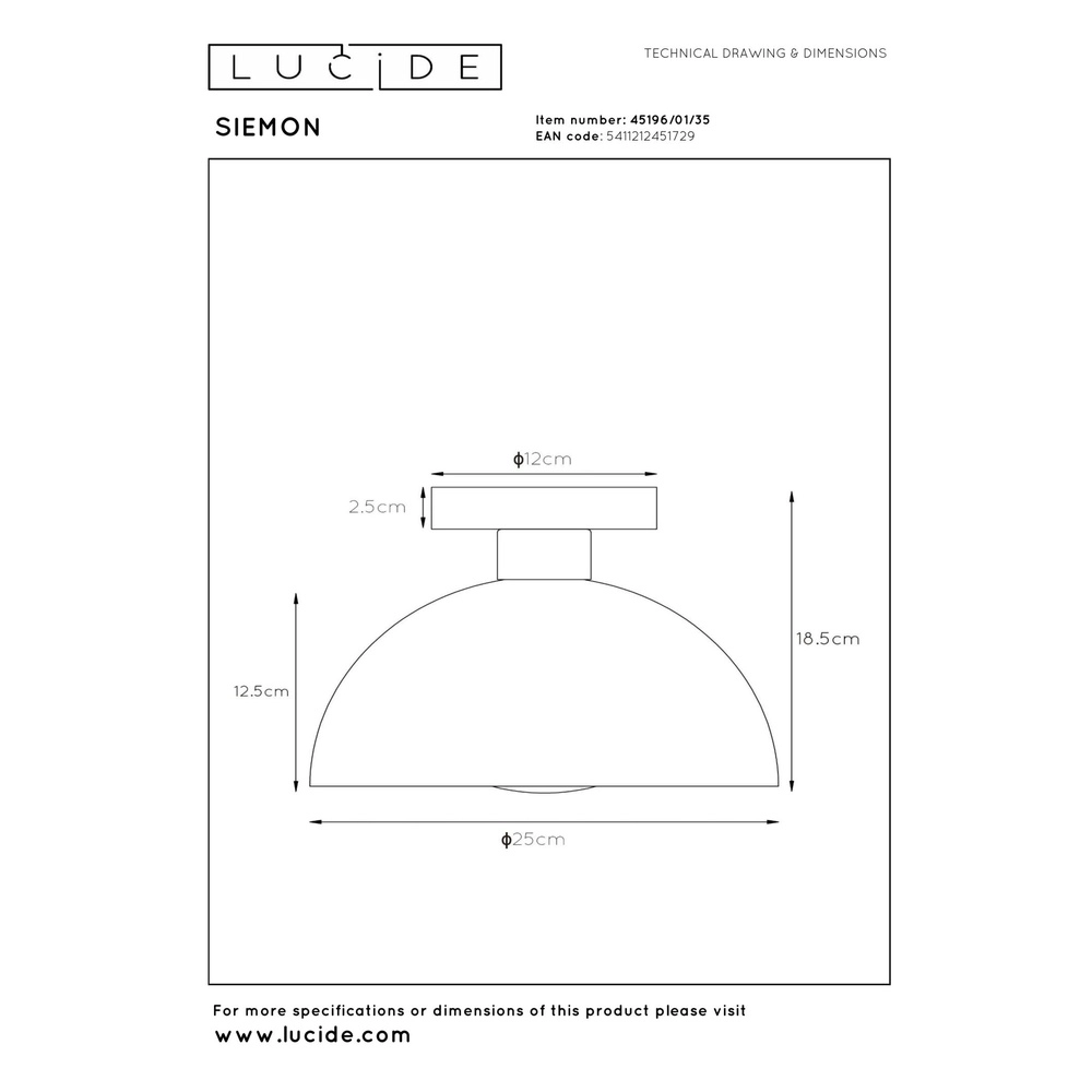 Design plafondlamp Siemon blauw Lucide 5411212451729