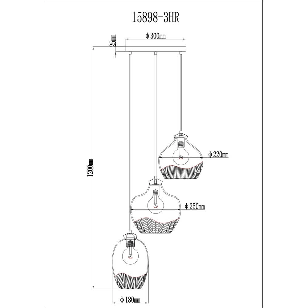 Gouden hanglamp Jessica met gekleurd glas rond Globo 9007371487110