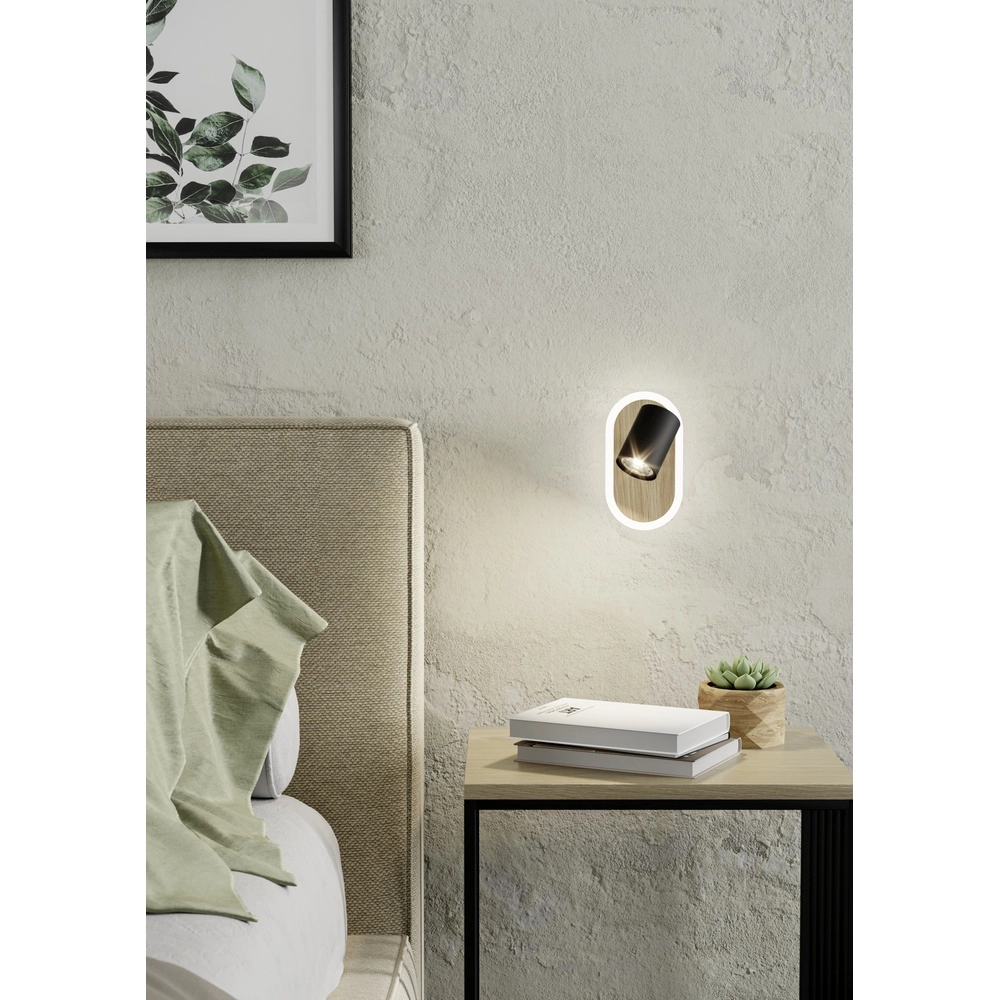Led muurspotje Rimbocchi met houtlook Eglo 9008606316519